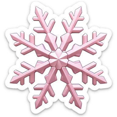 snow flake pale pink 3d sticker