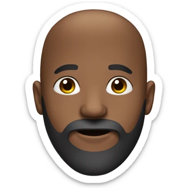 bald beard african with french beard sticker