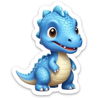 baby blue dinosaur sticker