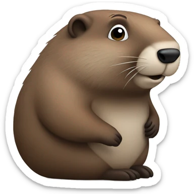 Pooping groundhog sticker