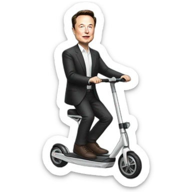 Elon musk en trotinette sticker