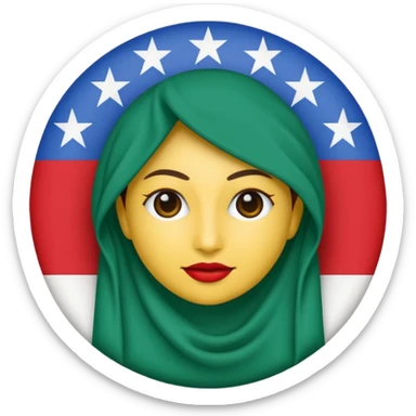 emoji de bandera gitana azul verde y círculo SOLO DE COLO ROJO en el centro  sticker