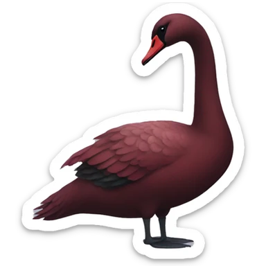 Dark red swan  sticker