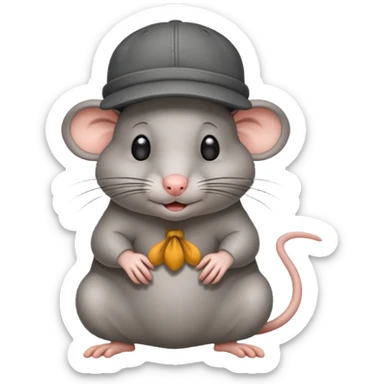 Rat with a hat sticker