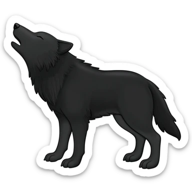 black wolf howling sticker