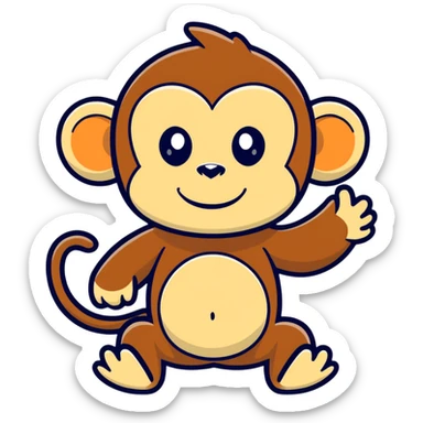 A monkey flipping you off sticker
