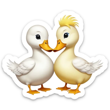 duck kisses sticker