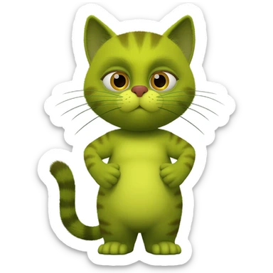 Shrek and cat in the cat merged together as live action charatcer sticker