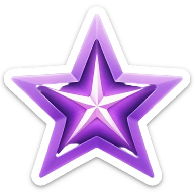 Purple void star that looks ethereal and only has four points sticker