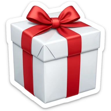 white and red christmas present sticker