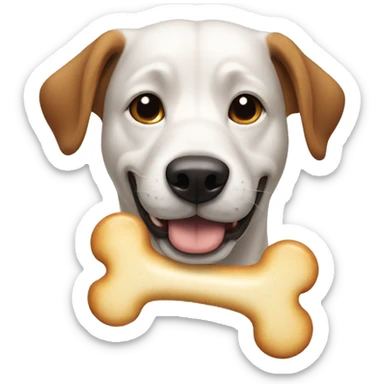 Dog with a bone sticker