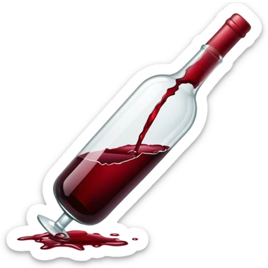 red wine broke glass bottle sticker