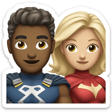 Two male and one female super hero’s sticker