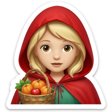 little red riding hood with blonde hair sticker