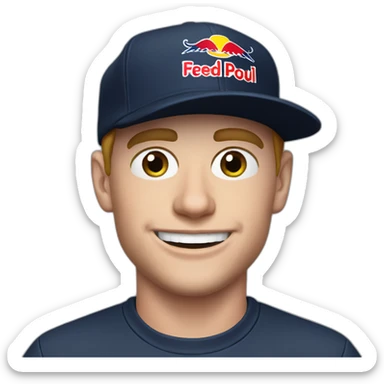 Max Verstappen with hat sticker