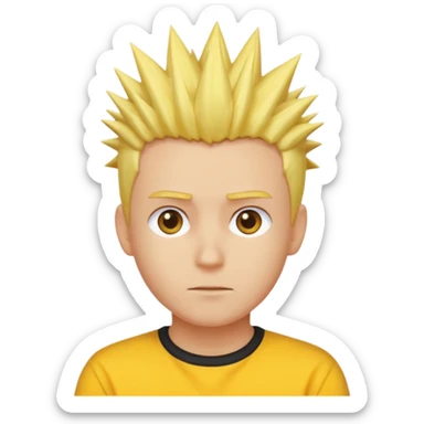 From the previous emoji I want the center above section of the head be yellow sticker
