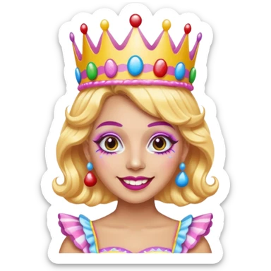 queen of the candyland, with candy makeup candy crown and just face sticker