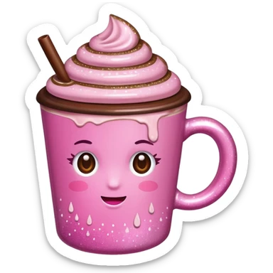 Pink sparkly mocha sticker