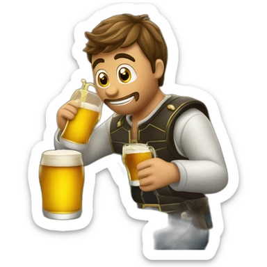 Buceador bebiendo una cerveza sticker