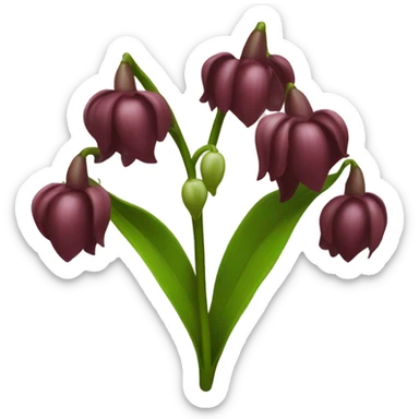 burgundy lily of the valley sticker
