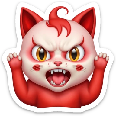  angry rage screaming loudly cryjng emoticon kawaii kitten devil very angryugldemenyed hideous  sticker