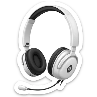 Please make a white headset emoji sticker