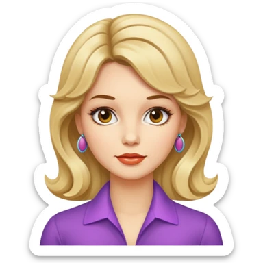 70s 80s single women with hair style  sticker