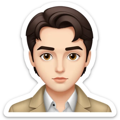 Alex Consani fashion model with stylish appearance and distinctive features sticker