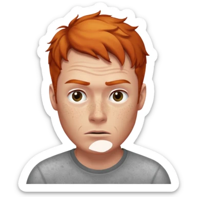 A ginger haired man raising his eyebrow in a questioning way sticker