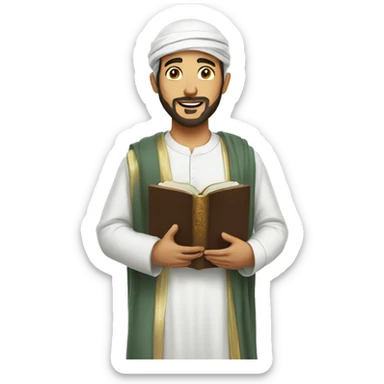 A muslim holding quran in his chest sticker