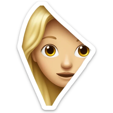 blonde woman hiding behind curtain sticker