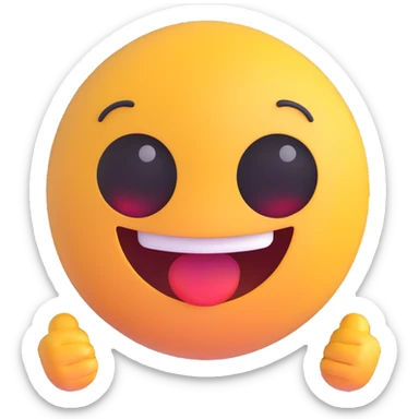 emoji with an overly happy expression, so happy that it appears a little scary sticker