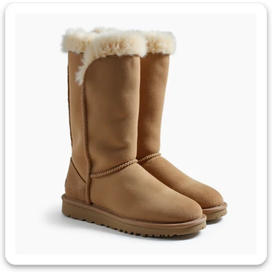 an UGG boot, realistic style, detailed texture, neutral color sticker