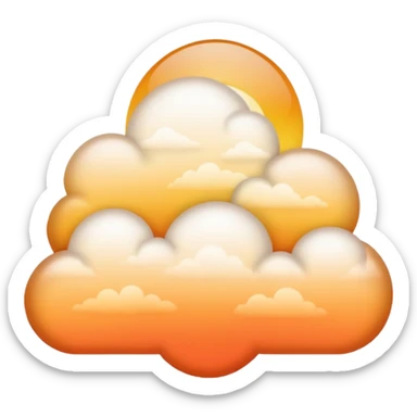 A golden sunset cloud with warm gradient tones. sticker