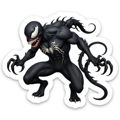 Venom crawling, no chest logo expressive style sticker