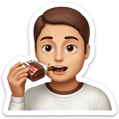 personne qui mange du nutella sticker