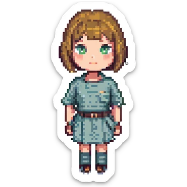 A girl with a bob haircut sticker