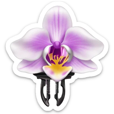 hair claw/clip with orchid ( accessory)  sticker