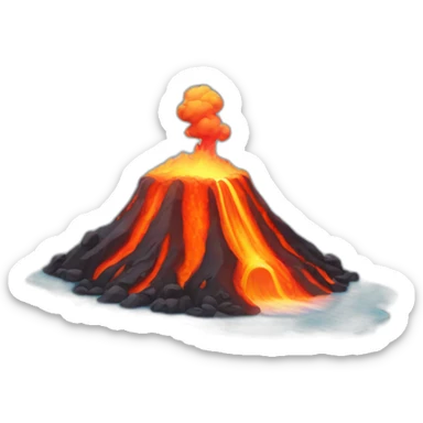 surfing volcano lava sticker