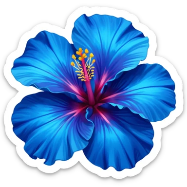 ultramarine hibiscus w cyan center (no yellow) sticker