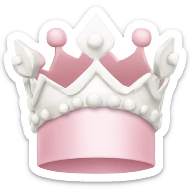 white and pastel pink crown sticker
