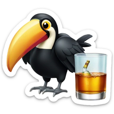 Toucan drinking captain morgan sticker