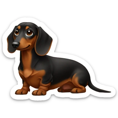 dachshund in front of a fireplace sticker