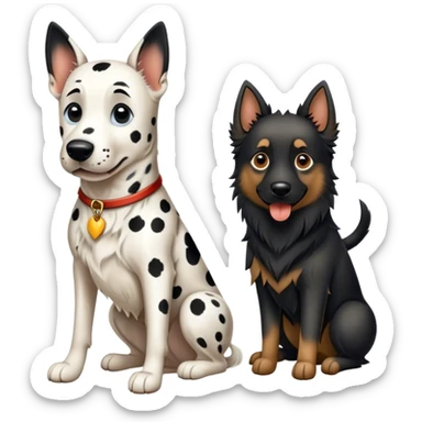 Dalmatian and Belgian shepherd  sticker