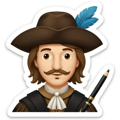 Cyrano de Bergerac with plume (pen) sticker
