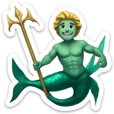 Merman with trident  sticker