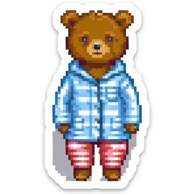 bear in pajamas sticker