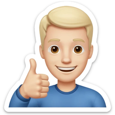 Buat gambar those bad tings guy dari sml yg sedang senang dan berikan jempol sticker