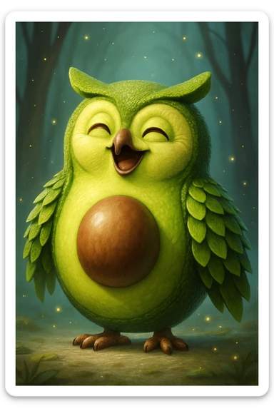 Change the expression to happy, keeping the style and details the same. sticker