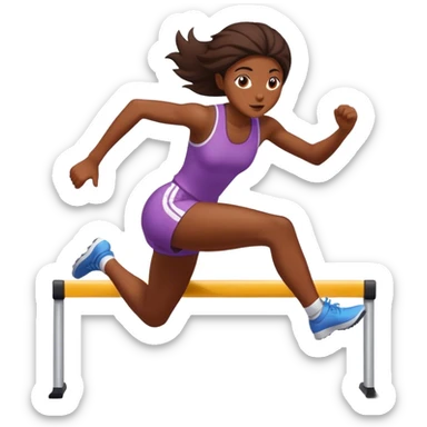 Hurdler girl going over a hurdle sticker